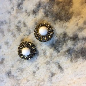Gold/White Vintage Earrings